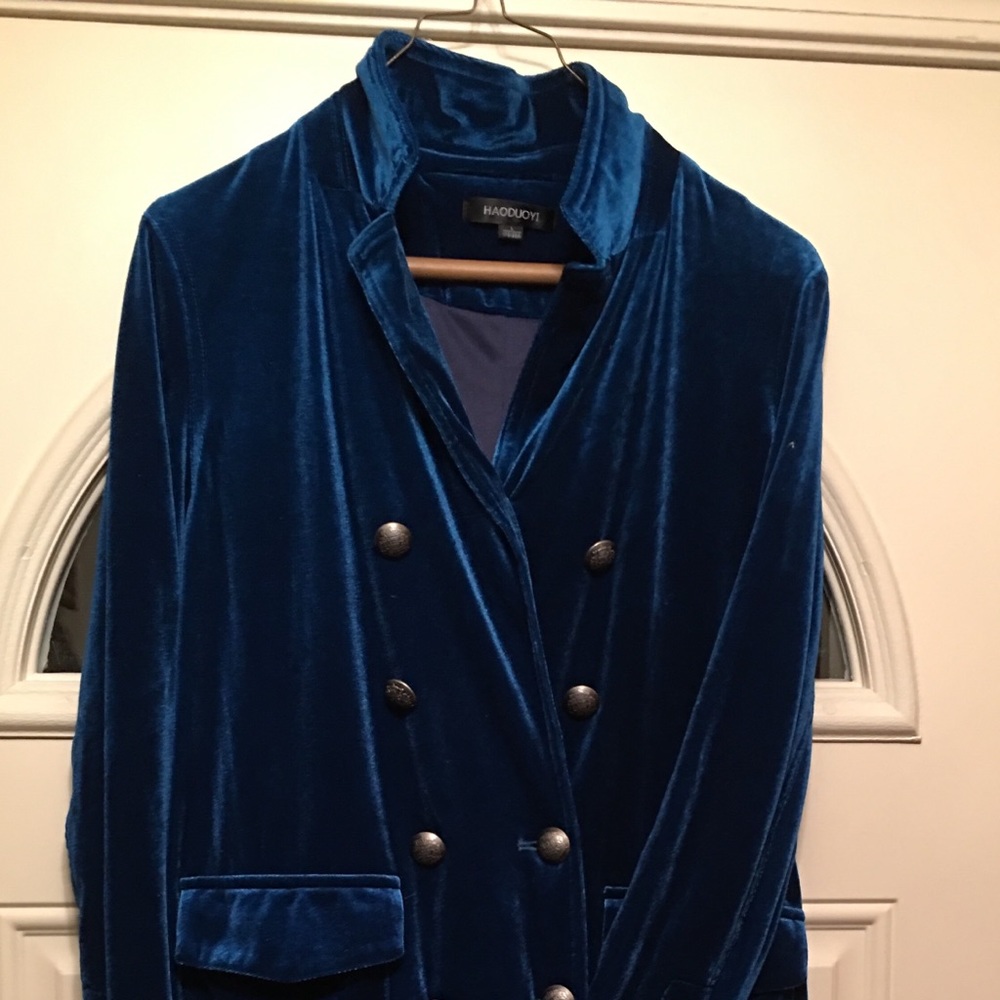 Dark Turquoise Velvet Duster